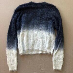Bianco Nero Blue and White Dye Fluffy Sweater